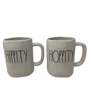 Rae Dunn HIPPITY HOPPITY Mug Set Ceramic 16oz Coffee Mug Kitchen Easter Rabbit